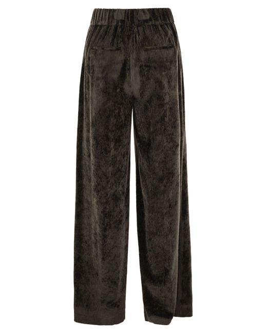 Peserico Black Corduroy Pants