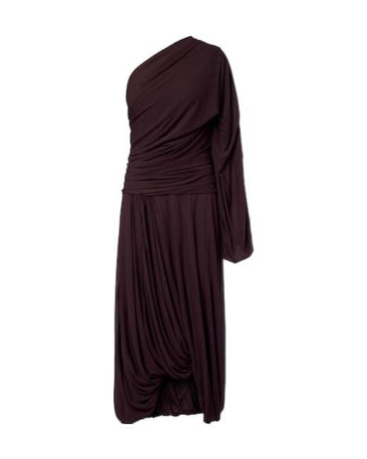 Proenza Schouler Purple Gabri Draped One-Shoulder Jersey Midi Dress