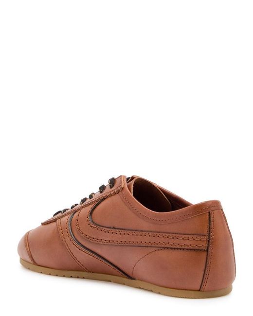 Dries Van Noten Brown Dustin Panelled Leather Sneakers