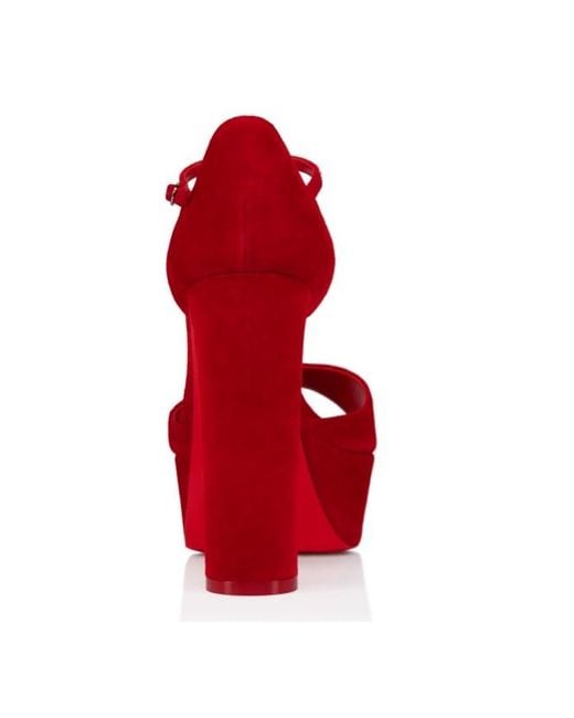 Christian Louboutin Red Platform High-Heeled Sandals