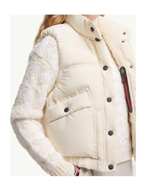 Moncler White Grenoble Baise Padded Vest