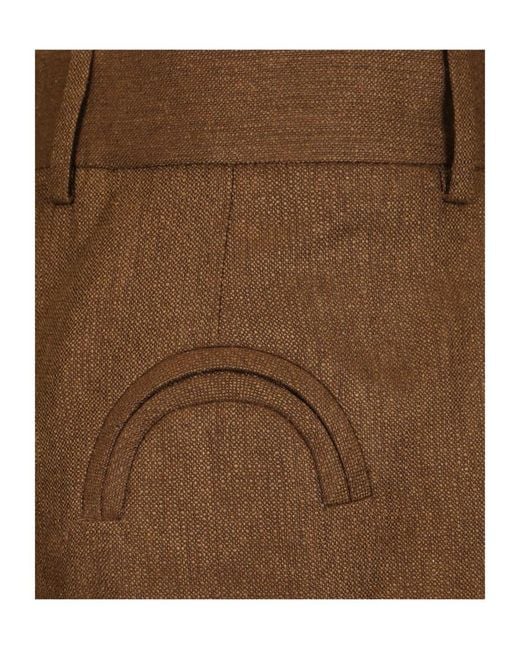 Blazé Milano Brown Blazé Milano Pleat Detailed Renard Fox Trousers