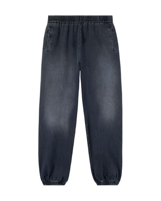 Palm Angels Blue Monogram Series Washed Sweatpants for men