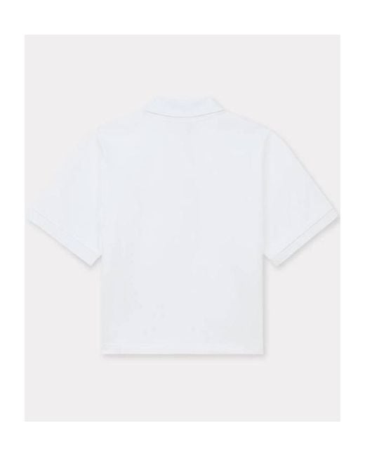KENZO White Boke Flower 2.0 Embroidered Polo Shirt