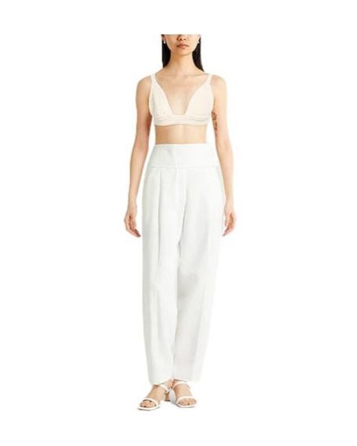 Max Mara Natural Solid Sleeveless Cropped Top