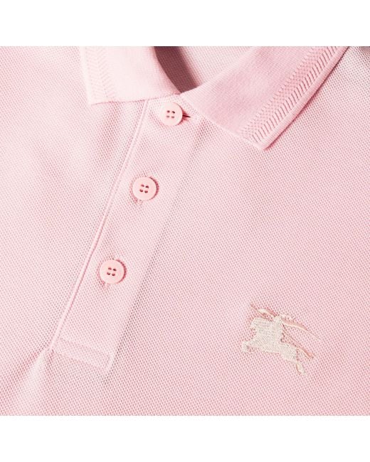 Burberry Pink Minimalist Short-Sleeve Polo Shirt for men