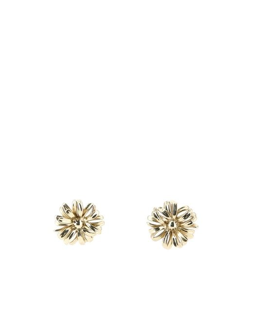 Dries Van Noten Metallic Floral Earrings