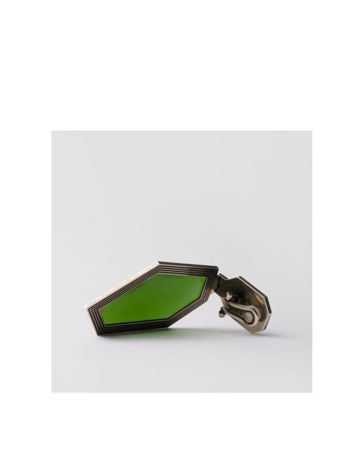 Prada Green Metal Earrings
