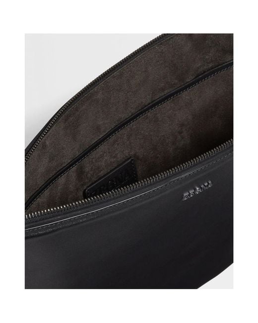 Zegna Black Leather Clutch Bag for men