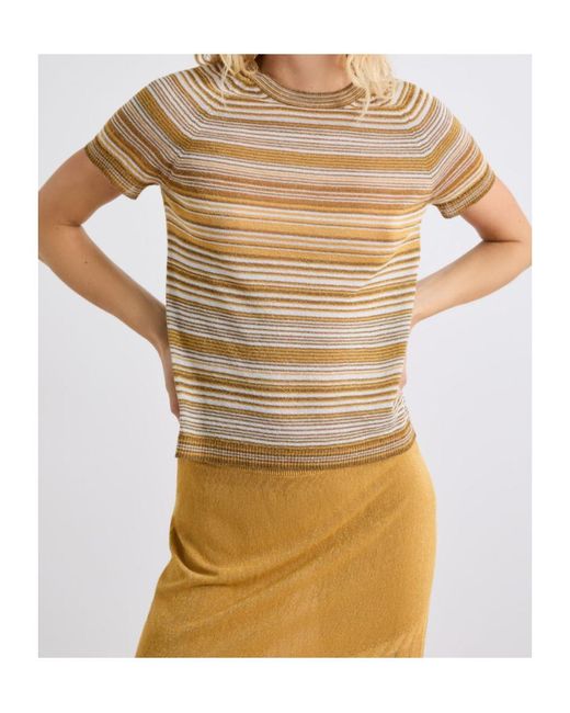 Marella Natural Lurex-Embellished T-Shirt