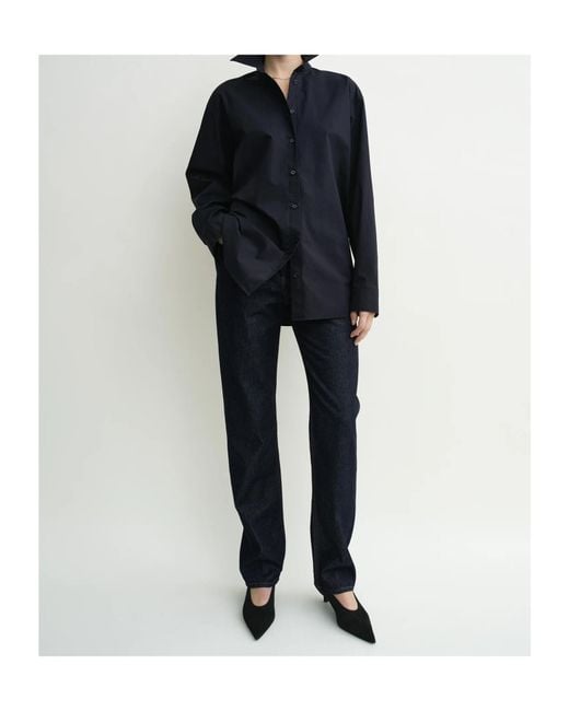Totême Blue Totême Button-Up Long Sleeved Shirt