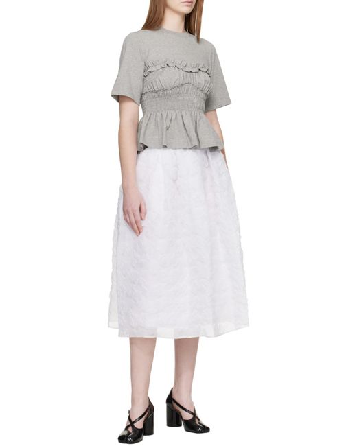 CECILIE BAHNSEN Gray Round-Neck T-Shirt