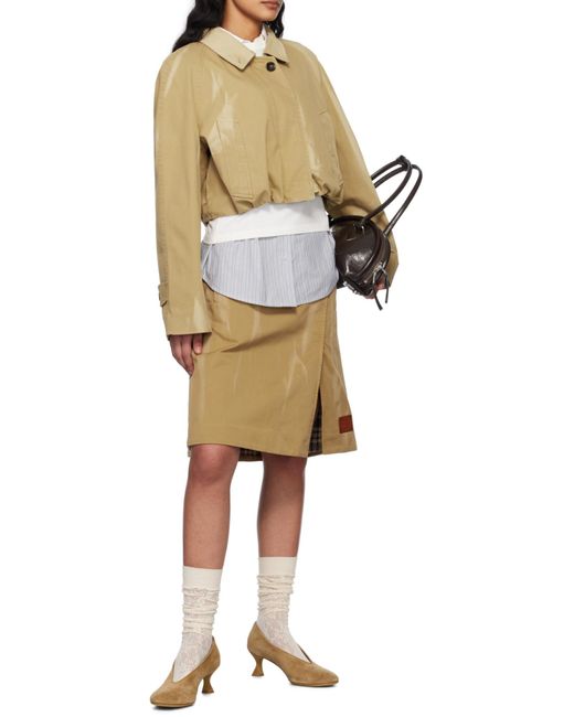 Acne Natural Twill Midi Skirt