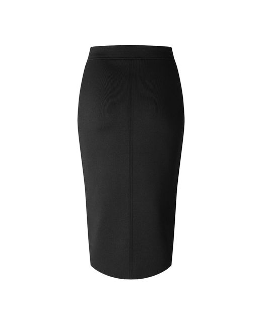 Tom Ford Black Solid Color Midi Skirt
