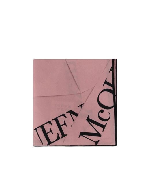 McQueen Pink Logo Printed Scarf