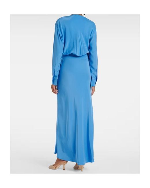 Christopher Esber Blue Cutout Silk Maxi Dress