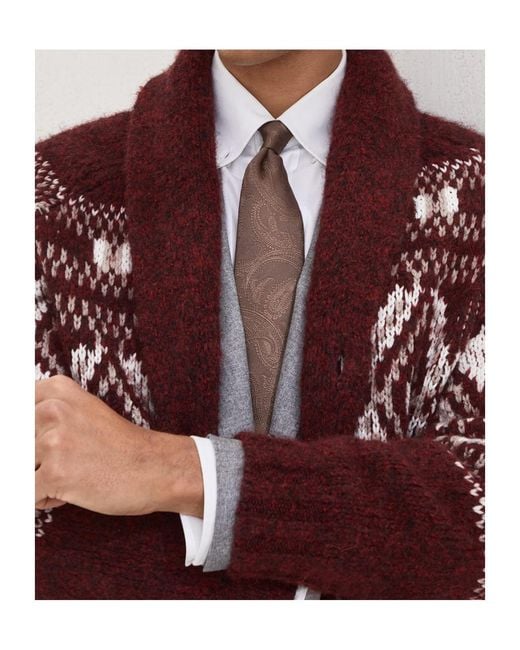 Brunello Cucinelli Multicolor Paisley Printed Pointed Tip Tie for men