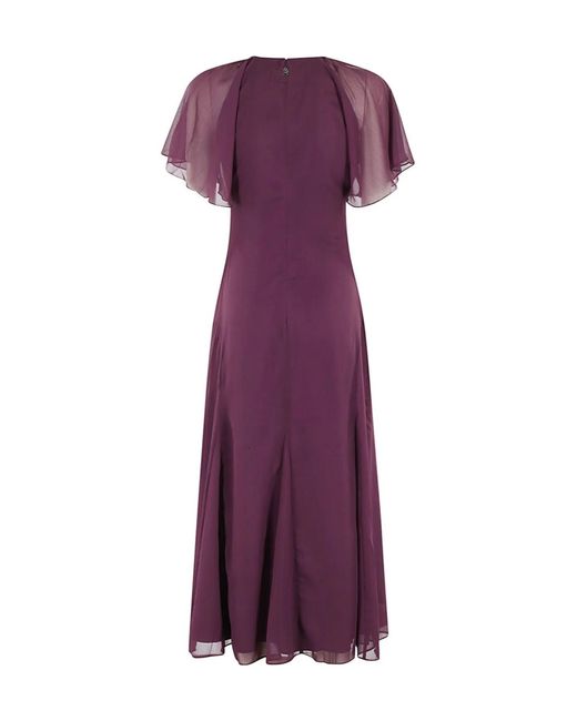 ROTATE BIRGER CHRISTENSEN Purple V-Neck Dress
