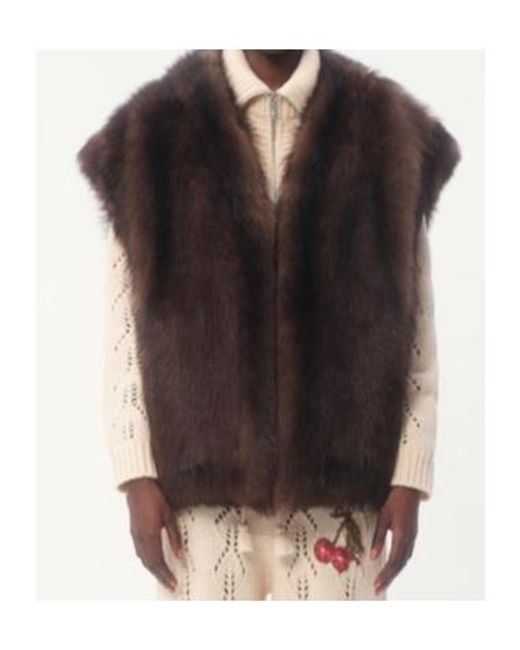 Valentino Brown Shearling Waistcoat