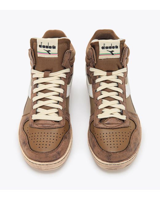 Diadora Brown Logo High-Top Board Shoes for men