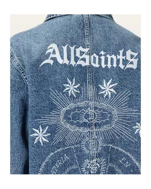 AllSaints Blue Denim Oversized Bex Jacket