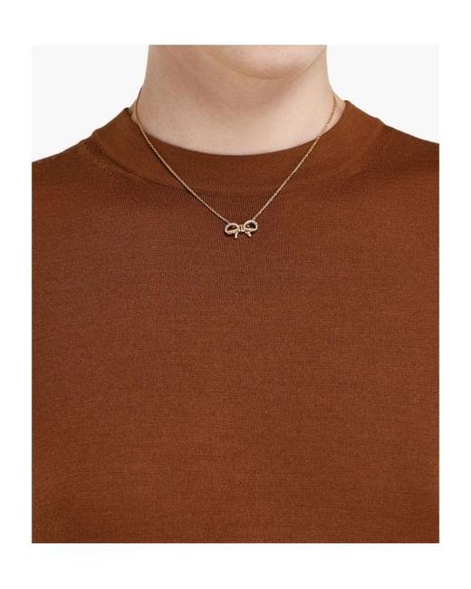 Ferragamo White Vara Bow Pendant Necklace