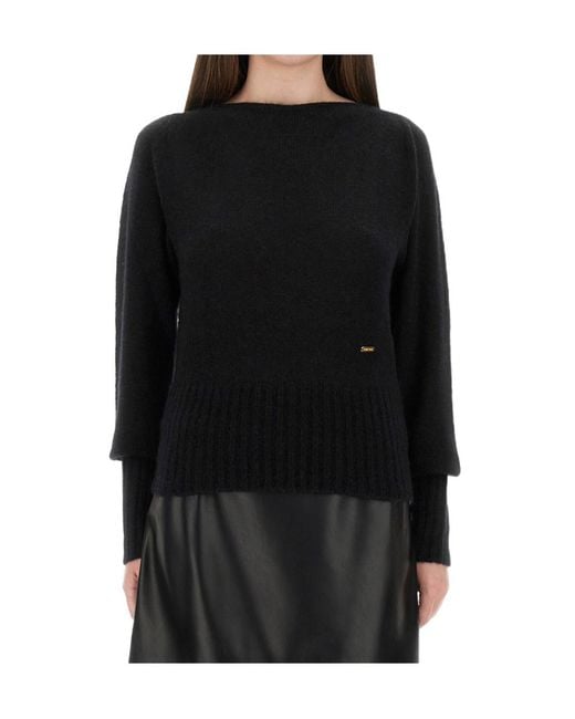 Tom Ford Black Long Sleeve Boat Neck Knit Jumper