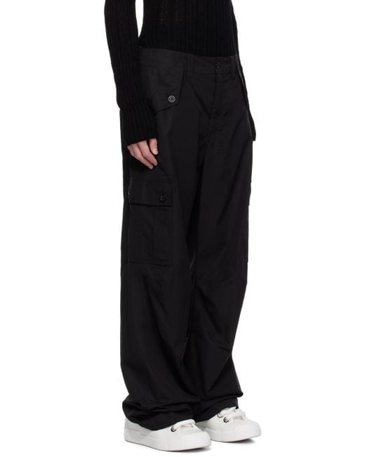 Dolce & Gabbana Black Logo Plaque Cargo Pants for men
