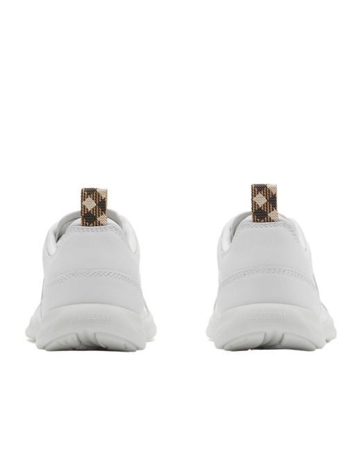 Burberry White Matrix Lace-Up Sneakers