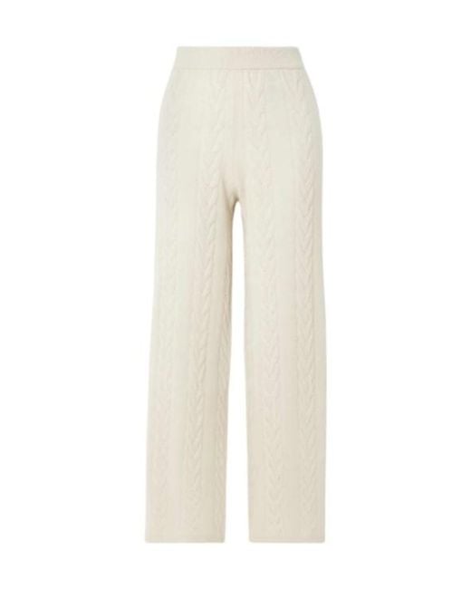 Lisa Yang White Twisted Knitted Casual Pants