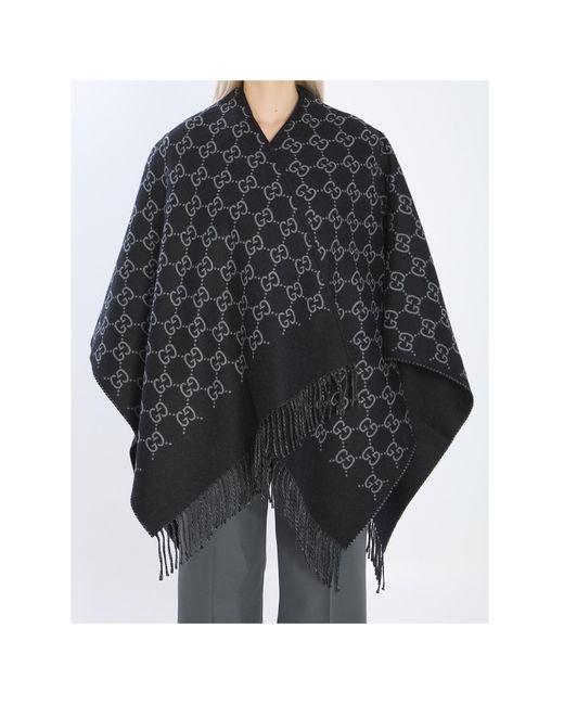 Gucci Black Gg Jacquard Cape