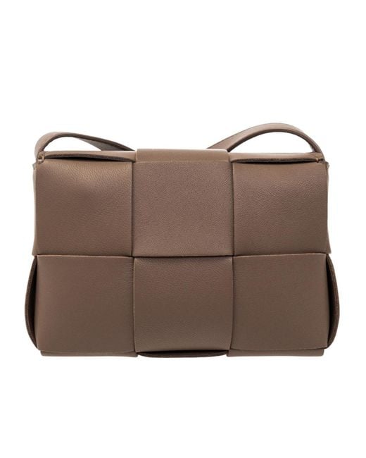 Bottega Veneta Brown Mini Cassette Shoulder Bag