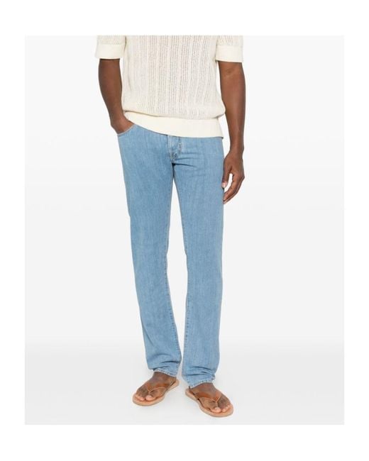 Jacob Cohen Blue Bard Button-Fastening Jeans for men