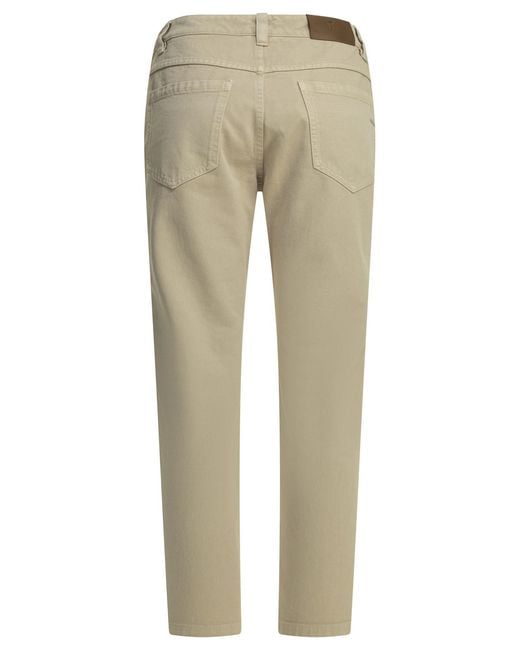 Brunello Cucinelli Natural 'Straight Shiny Bartck' Straight Leg Jeans