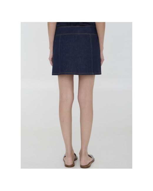 Céline Blue Trapeze Mini Skirt