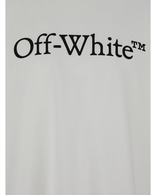 Off-White c/o Virgil Abloh Gray Big Bookish Skate Crewneck T-Shirt for men