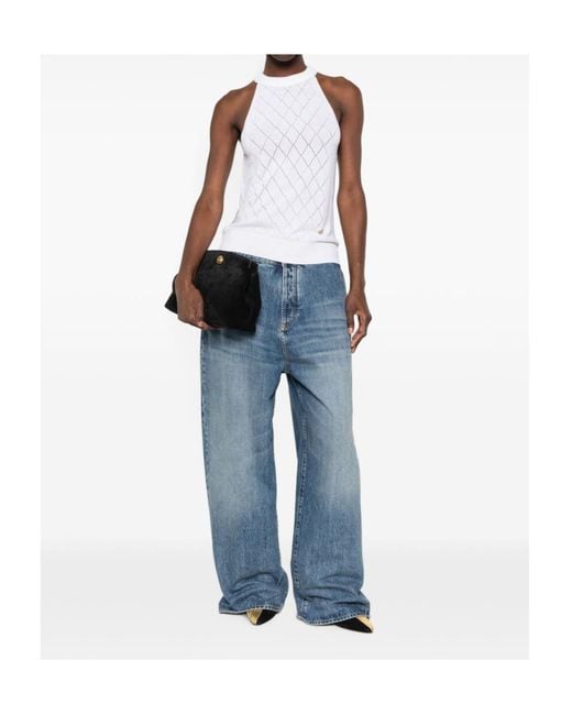 Balmain White Sleeveless Tank Top