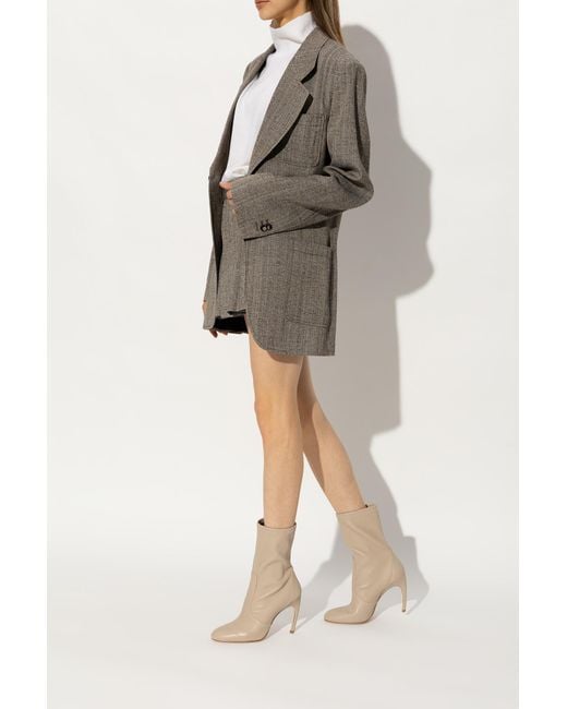 Stuart Weitzman White Luxecurve Almond-Toe Boots