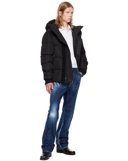 DSquared² Black Road Bomber Puffer Jacket for men