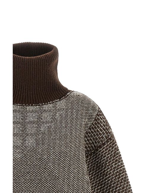 MM6 by Maison Margiela Multicolor Long-Sleeve High-Neck Knit Dress