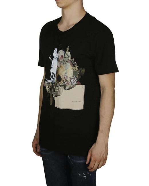 McQueen Black Logo Short-Sleeved T-Shirt for men