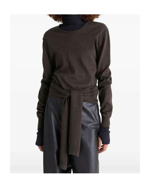 Lemaire Black Trompe Loeil Crew Neck Jumper
