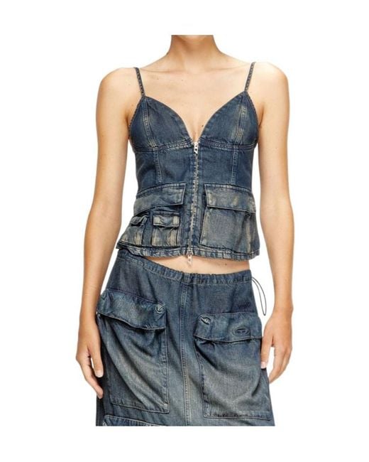 DIESEL Blue De-Mellis-S Denim Top