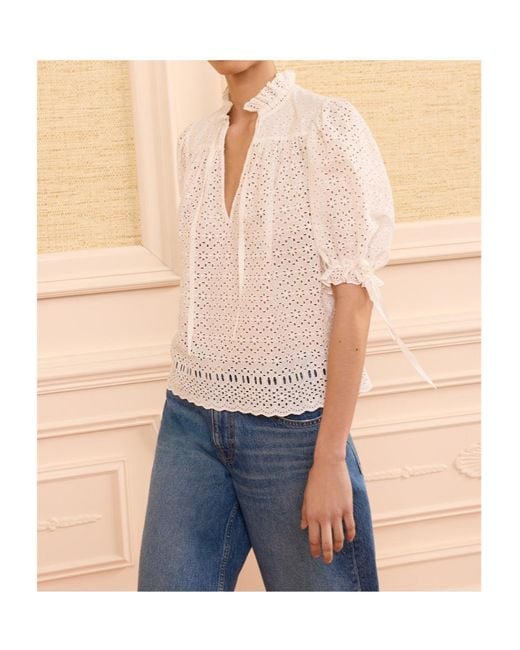 Ulla Johnson White Tie-Front Top