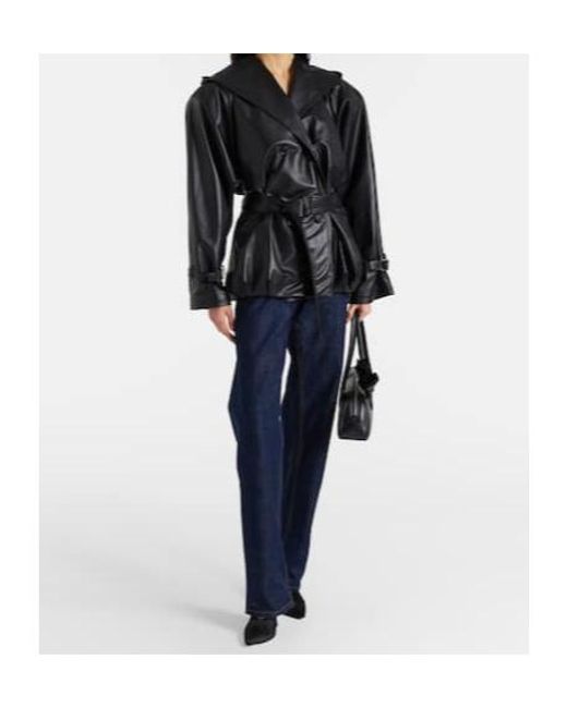 Magda Butrym Black Long-Sleeved Leather Jacket