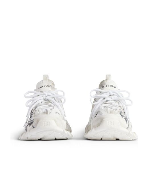 Balenciaga White Track Signature Sneakers