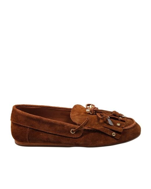 Ancient Greek Sandals Brown Arodo Embellished Flat Shoes