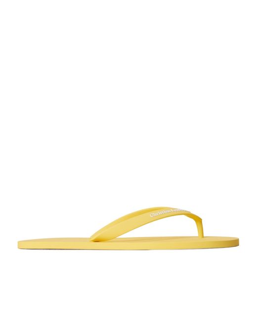 Christian Louboutin Yellow Solid Color Flip Flops for men