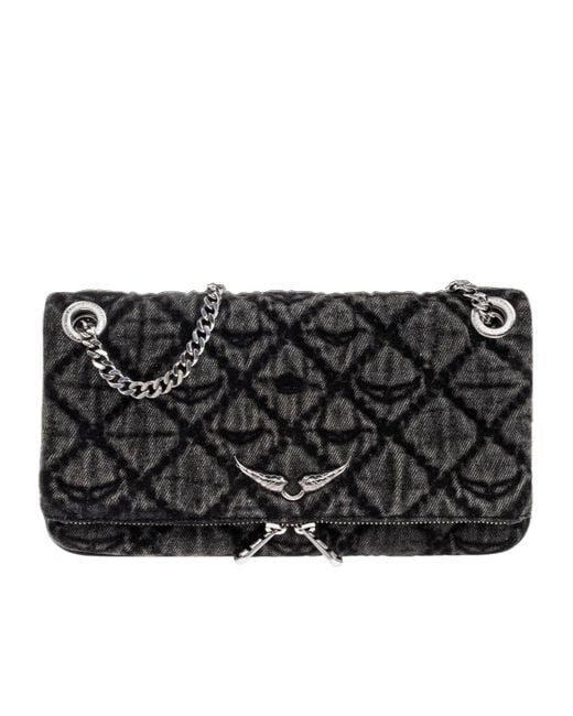 Zadig & Voltaire Black Quilted Chain-Strap Crossbody Bag