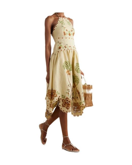 Farm Rio Metallic Forest Midi Dress